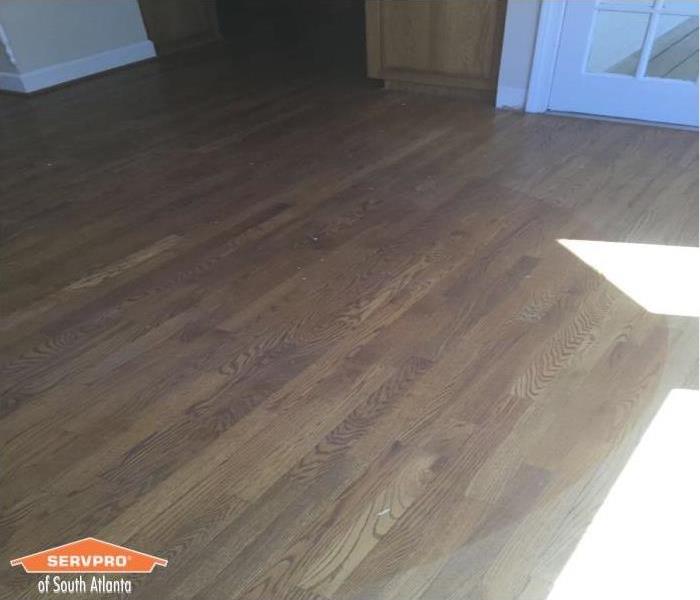 dried and restored water damaged hardwood floors