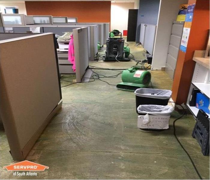 drying flooded office space