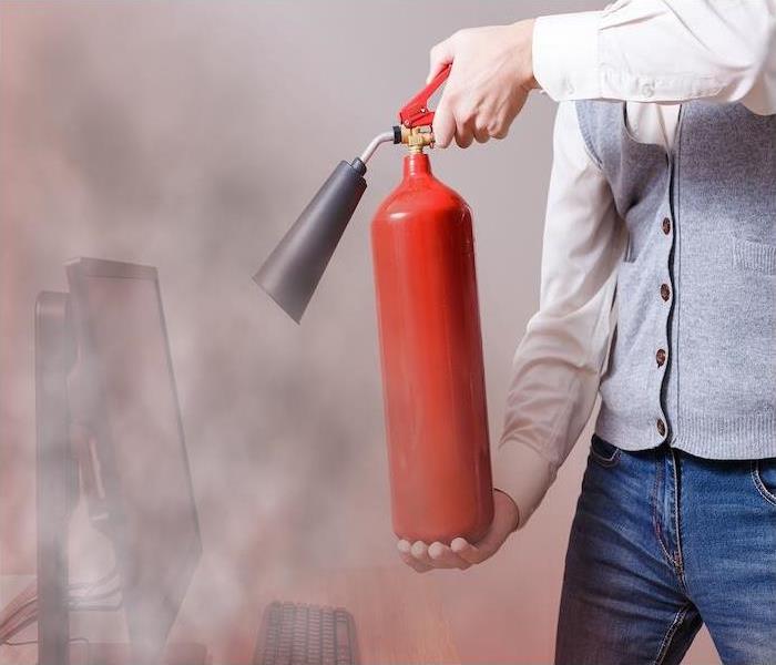 Fire extinguisher used in office fire